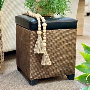 Tweed-Look Storage Ottoman