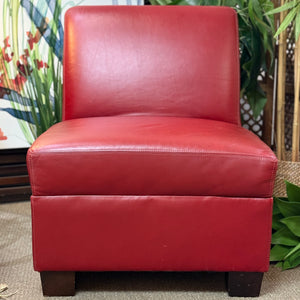 Pottery Barn Red Leather Chair
