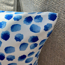Load image into Gallery viewer, Blue/White Spotted Outdoor Pillow
