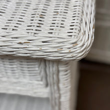 Load image into Gallery viewer, White Wicker Nightstand
