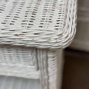 White Wicker Nightstand