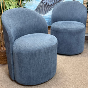 Denim Rolling Dining Chair