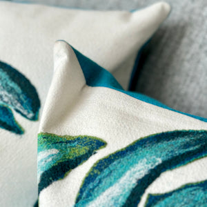 Turquoise Crab Outdoor Pillow