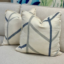 Load image into Gallery viewer, LG Blue/Grey Down Designer Pillow
