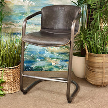 Load image into Gallery viewer, Set/2 Havertys Faux Leather Bar Stools

