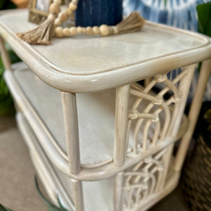 Rattan Swivel End Table