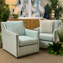 Load image into Gallery viewer, CR Laine Pale Aqua Swivel Chair
