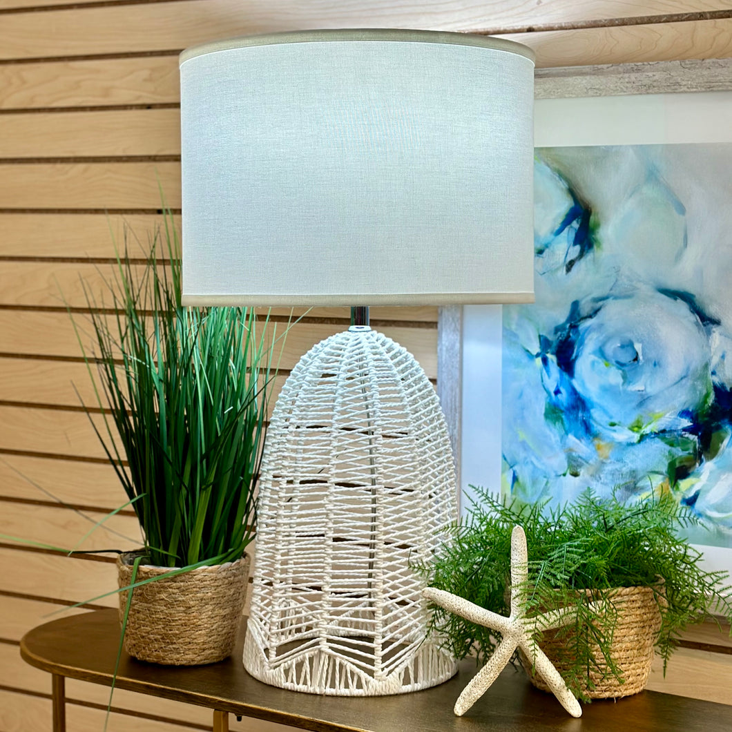 White Rattan Lamp