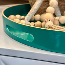 Load image into Gallery viewer, Green/Gold Round Tray
