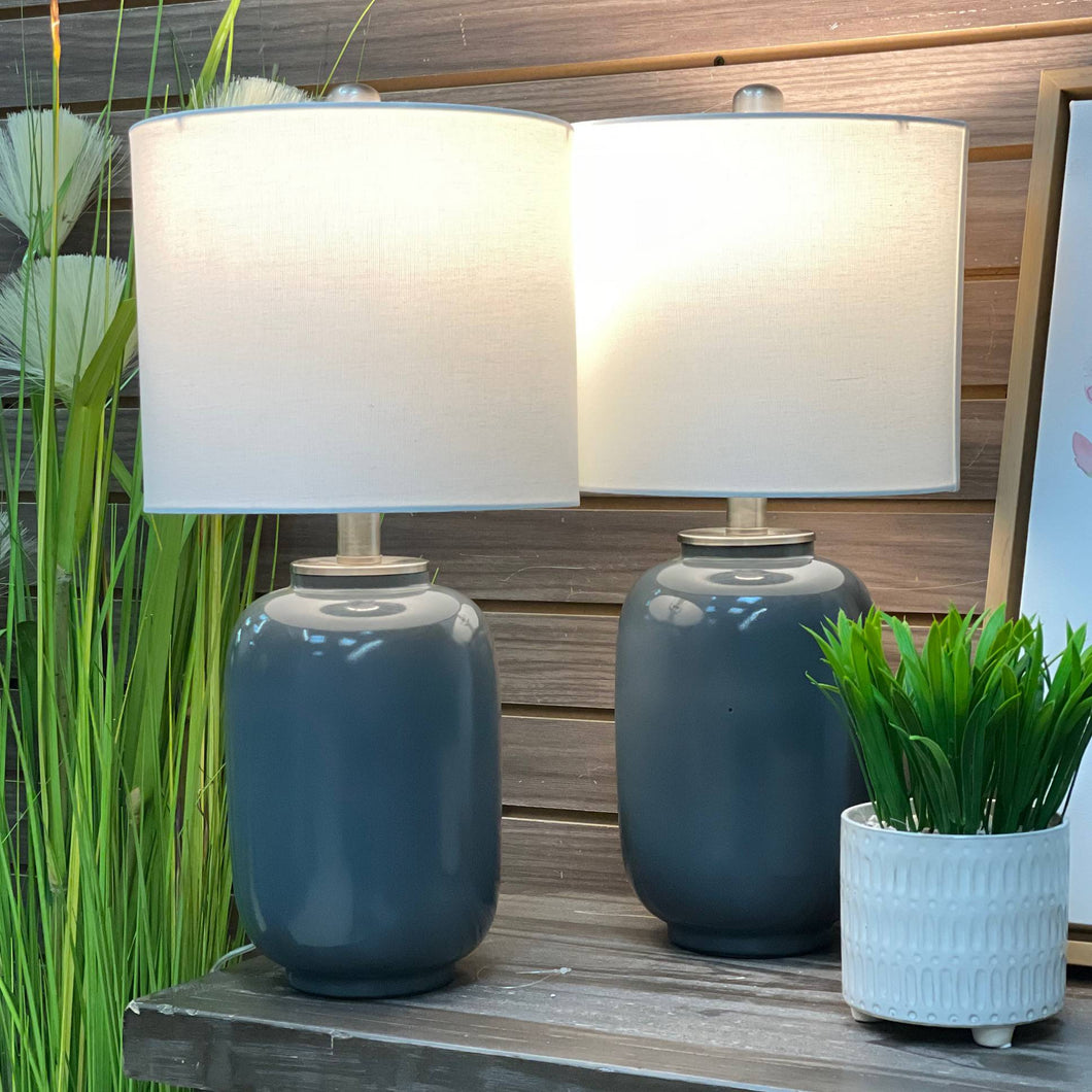 Petite Blue-Grey Lamp