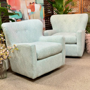 Spa Blue Speckled Swivel Glider