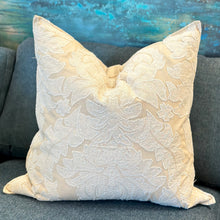 Load image into Gallery viewer, Ivory/White Floral Down Pillow
