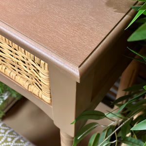 Mocha & Woven Basket Console