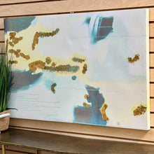 Load image into Gallery viewer, Teal/Gold Canvas Abstract
