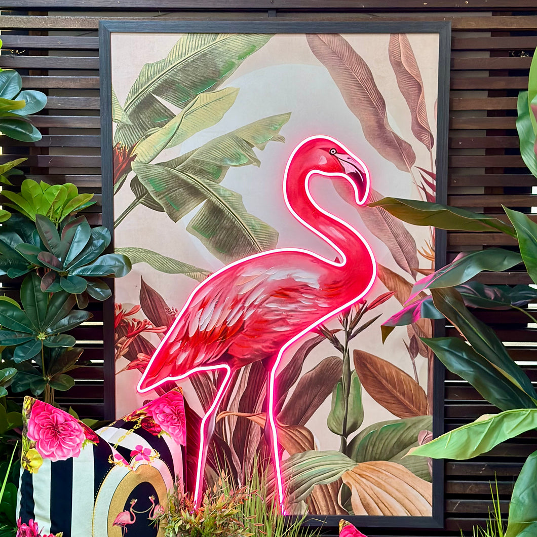 Light Up Flamingo Art