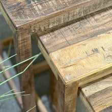 Load image into Gallery viewer, S/3 Reclaimed Wood Nesting Tables
