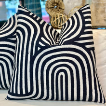 Load image into Gallery viewer, Navy/White Down Pillow
