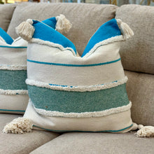 Load image into Gallery viewer, Turquoise/Teal Down Pillow
