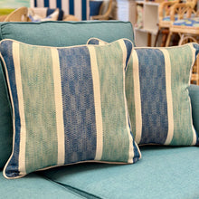 Load image into Gallery viewer, Blue/Aqua Striped Pillow
