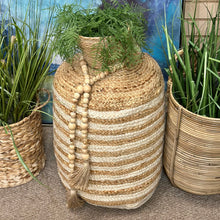 Load image into Gallery viewer, Jute/Ivory Round Pouf
