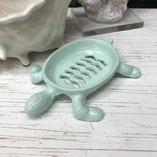Load image into Gallery viewer, Cast Iron Seafoam Turtle Soap Dish
