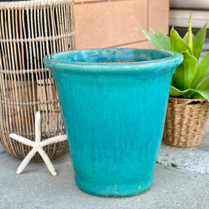 Glazed Aqua Terracotta Planter