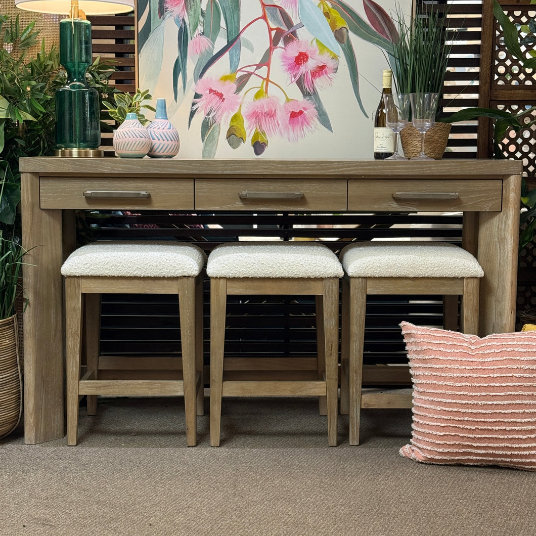 Ash Console W/Stools