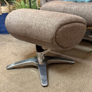 Handy Living Mocha Chair W/Otto