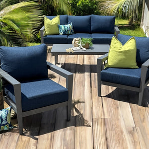 4PC Outdoor Navy Seating Set