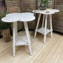 Load image into Gallery viewer, Ivory Distressed Clover Side Table
