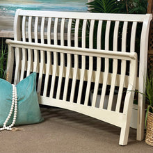 Load image into Gallery viewer, Queen White Sleigh Slat Bed
