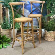 Load image into Gallery viewer, Set/2 Bentwood Bar Stools

