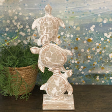 Load image into Gallery viewer, White Wash Stacked Turtles
