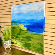 Load image into Gallery viewer, Hand Painted Blue/Green Landscape Canvas
