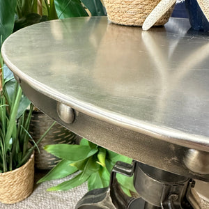 Metal Crank End Table