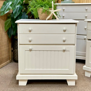 White Groove Nightstand