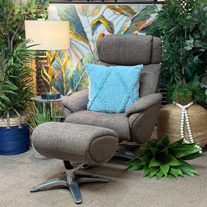 Handy Living Mocha Chair W/Otto