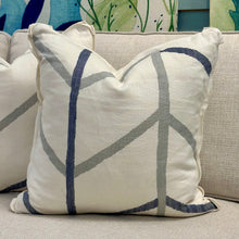 Load image into Gallery viewer, SM Blue/Grey Down Designer Pillow
