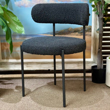 Load image into Gallery viewer, Black Boucle Dining Chair
