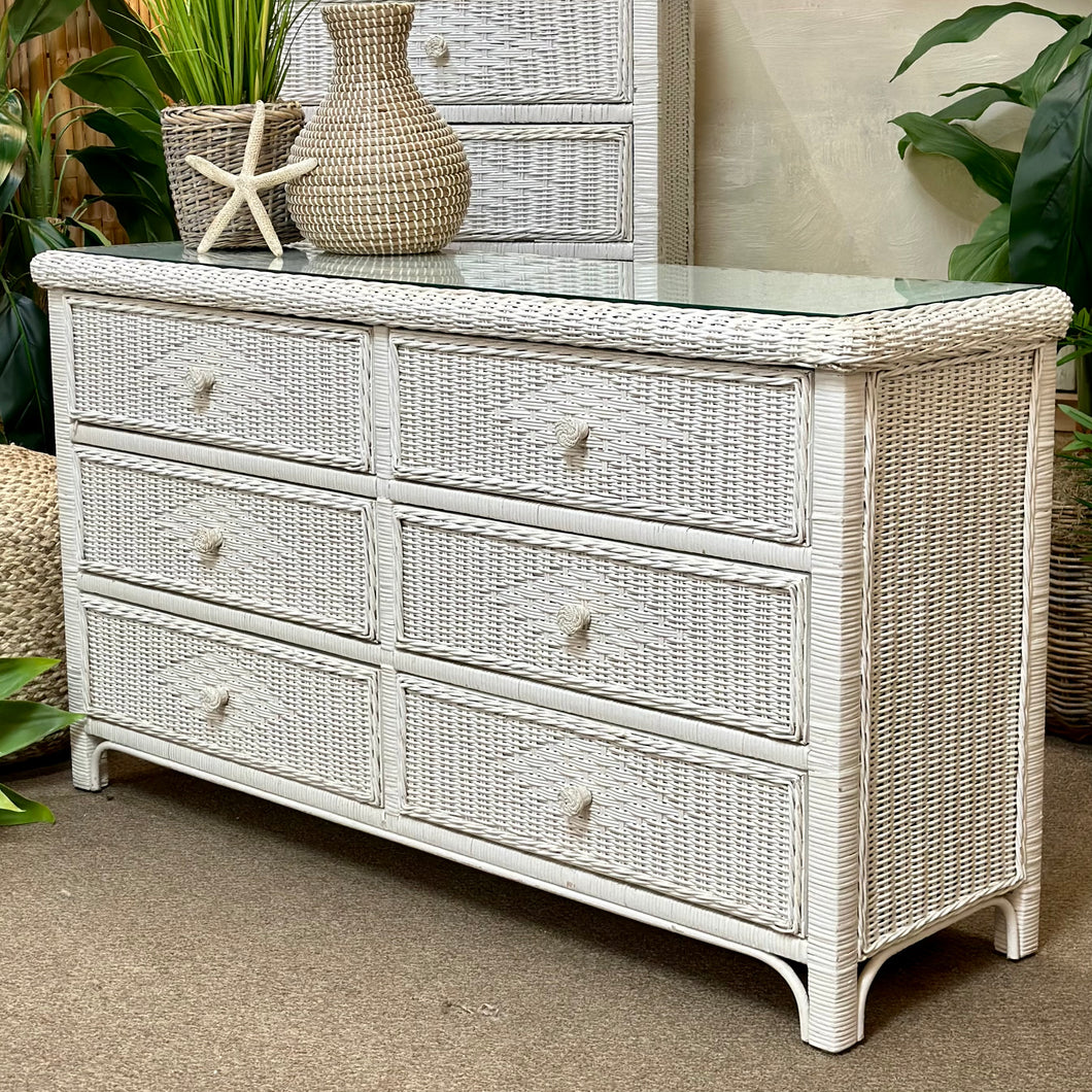 White Wicker Dresser