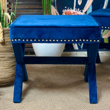 Load image into Gallery viewer, Blue Velvet Stool
