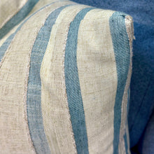 Load image into Gallery viewer, Blue Stripe Linen Down Pillow
