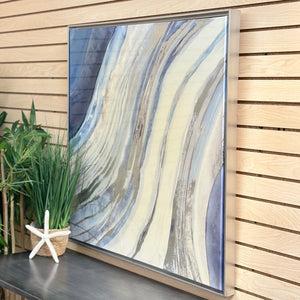 Blue Abstract W/Silver Frame