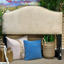 Load image into Gallery viewer, Full Taupe Velvet-Like Headboard

