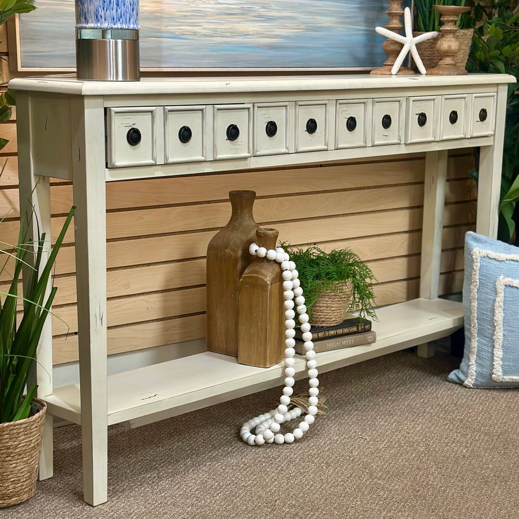 Narrow Ivory Console