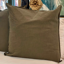 Load image into Gallery viewer, Olive Green Linen Pillow
