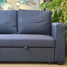 Load image into Gallery viewer, 2PC Blue Chofa w/ Pop-Up Trundle
