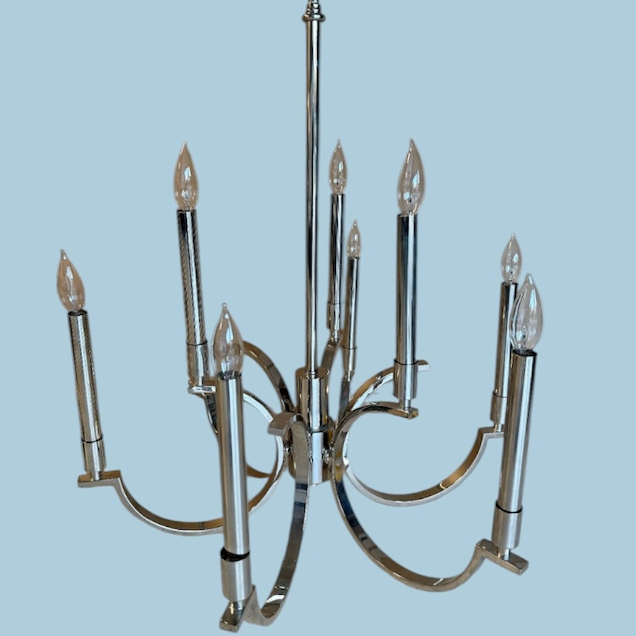 Polished Nickel 9-Light Chandelier