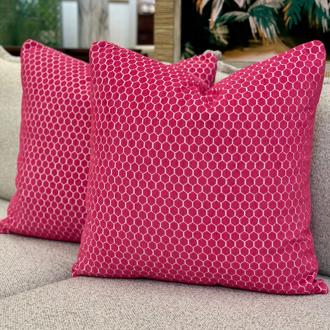 Hot Pink Down Designer Pillow