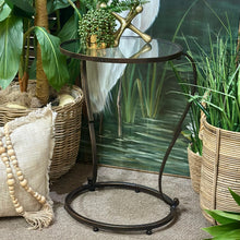 Load image into Gallery viewer, Oval Metal &amp; Glass Side Table
